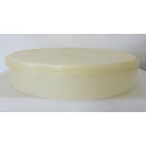 VINTAGE TUPPERWARE Dessert Cupcake Carrier Clear with Lid #2425 Large Round
